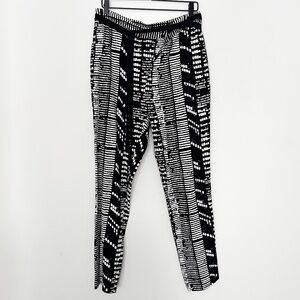 Proenza Schouler black and white pattern tie waist pants size 8